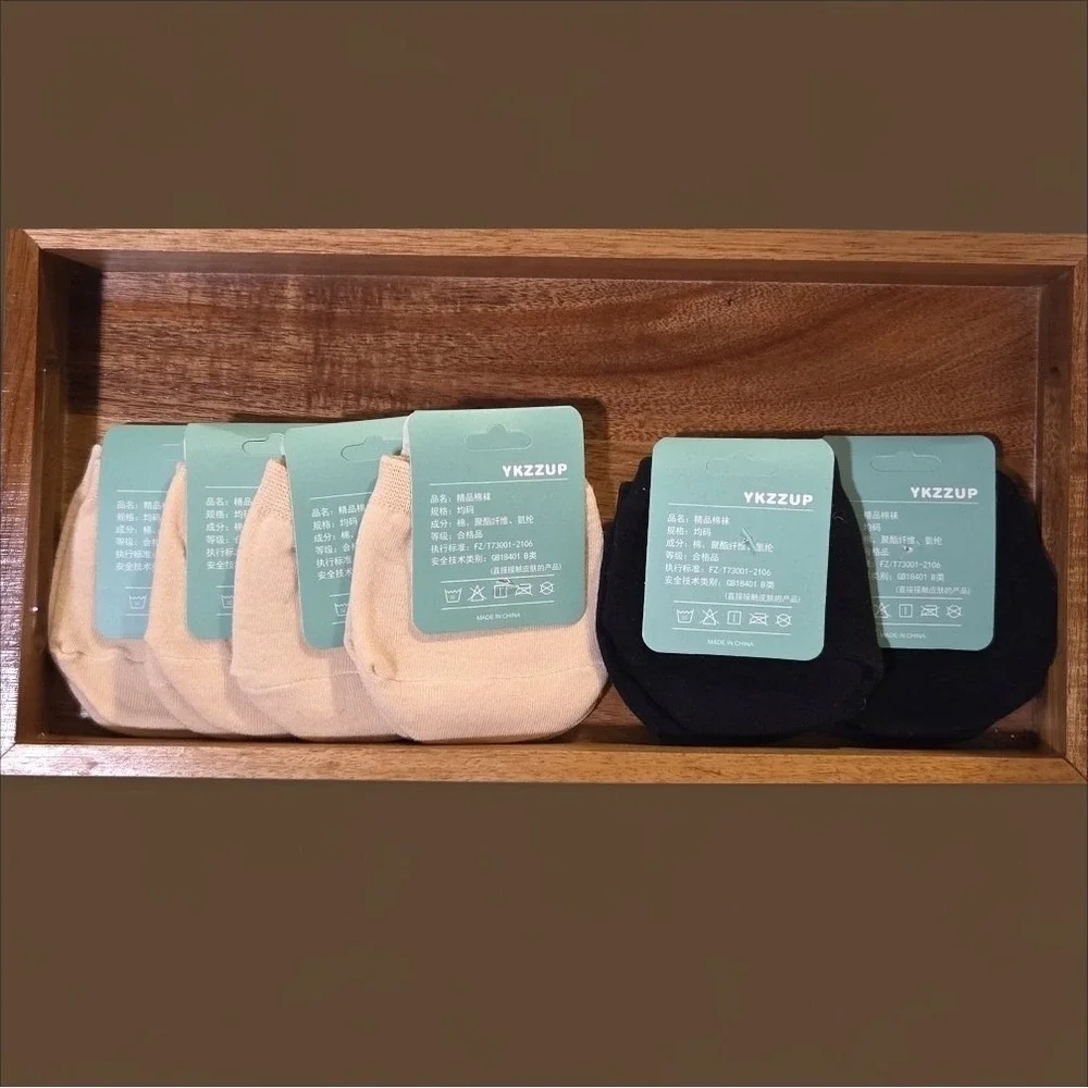 YKZZUP No-Show Socks Womens One Size Black Tan Non‎ Slip Liner 6 Pairs Daisy